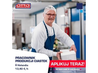 Holandia. Pracownik produkcji ciastek - 13, 40 na godzinę